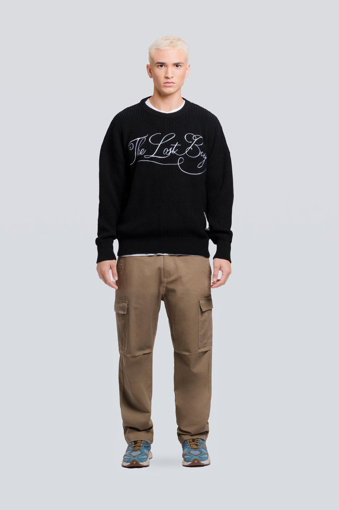 Crewneck tejido Script - Negro CHOMPAS THE LOST BOYS 