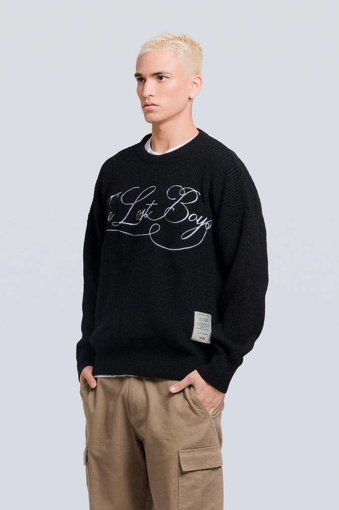 Crewneck tejido Script - Negro CHOMPAS THE LOST BOYS 
